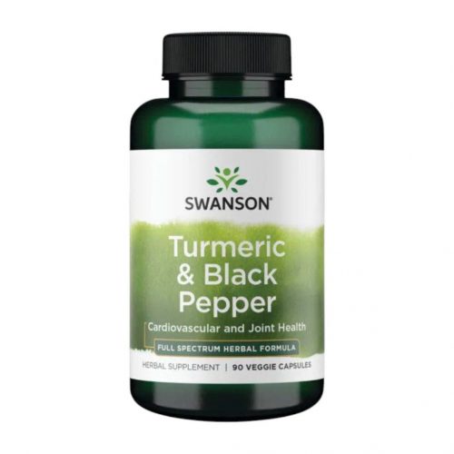 Swanson turmeric&black pepper (kurkuma+ feketebors) 90 növényi kapszula