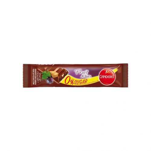 Canderel crispy tejcsokoládé szelet mandulával -mazsolával 0% sugar 27g