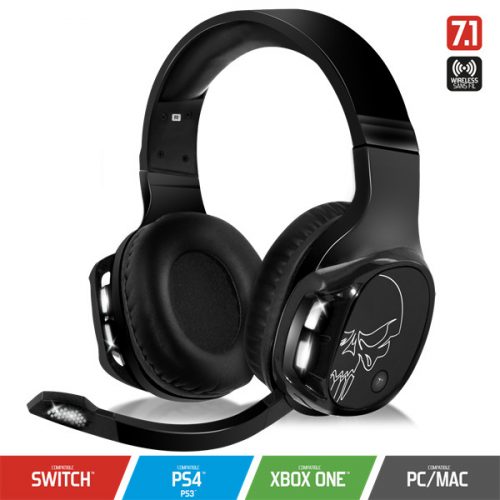 Spirit of gamer wireless fejhallgató - mic-xh1100 (multiplatform,7.1,mikrofon, hangerőszabályzó, nagy-párnás, fekete)