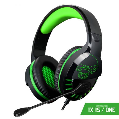 Spirit of gamer fejhallgató - pro-h3 xbox (xbox one/series x/s, mikrofon, 3.5mm jack, hangerőszabályzó, 1m kábel, zöld)