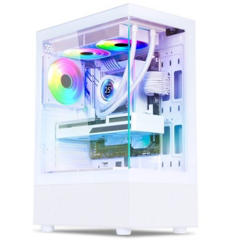 Spirit of gamer számítógépház - spectra arctic (fehér, ablakos, 3x12cm ventilátor, alsó táp,  atx, 1xusb3.0, 2xusb2.0)