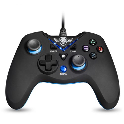 Spirit of gamer gamepad - xgp wired blue (usb, 1,8m kábel, vibration, pc és ps3 kompatibilis, fekete-kék)