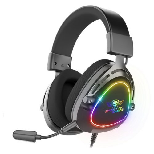 Spirit of gamer fejhallgató - elite h40 black (multiplatform, rgb, 3.5mm jack, mikrofon, hangerőszabályzó, nagy-párnás)