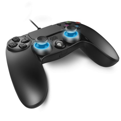 Spirit of gamer gamepad - xgp wired ps4 (usb, 1,9m kábel, vibration, pc és ps4 kompatibilis, fekete-kék)