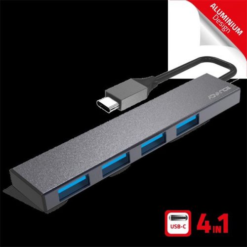 Advance usb hub - xpand smart usb-c hub (usb-c to 4xusb-a3.0, szürke)