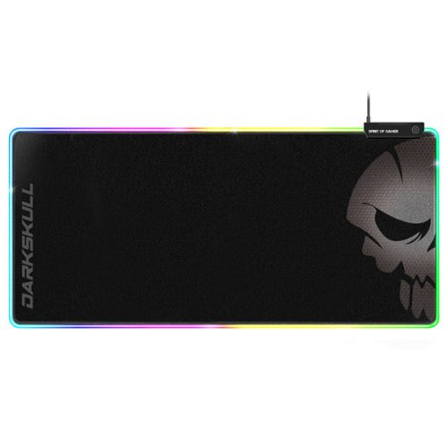 Spirit of gamer egérpad - darkskull rgb mouse pad xxxl (rgb háttérvilágítás, usb hub, 900 x 400 x 4mm; fekete)