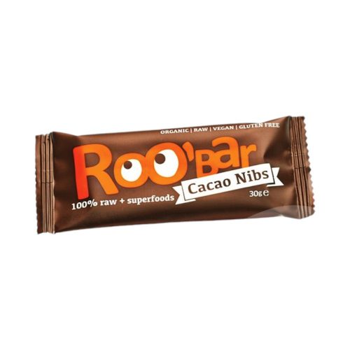 Roobar 100% raw bio gyümölcsszelet kakaóbab-mandula 30g