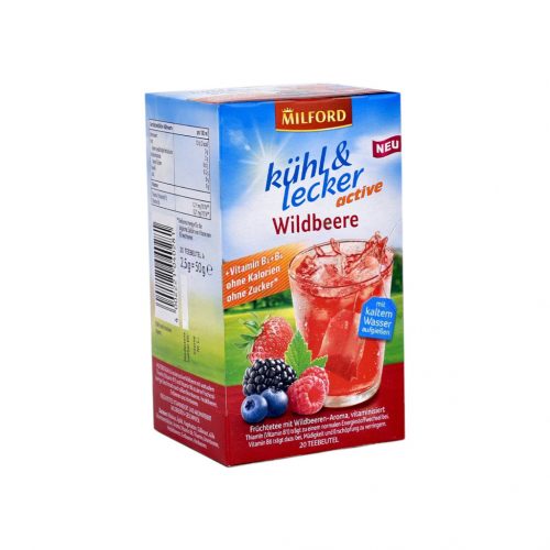 Milford kühl & lecker active erdei gyümölcs ízű hidegen készíthető gyümölcstea 20db 50 g