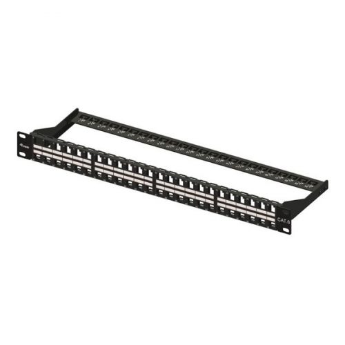 Equip keystone patch panel - 769248 (48 port, cat6, 1u, árnyékolatlan, fekete)