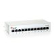 Equip asztali patch panel - 227362 (12 port, cat6, árnyékolt, szürke)