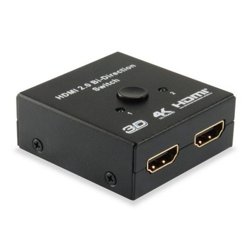 Equip hdmi switch - 332723 (1x bemenet, 2x kimenet, két irányú jelátvitel, fekete)