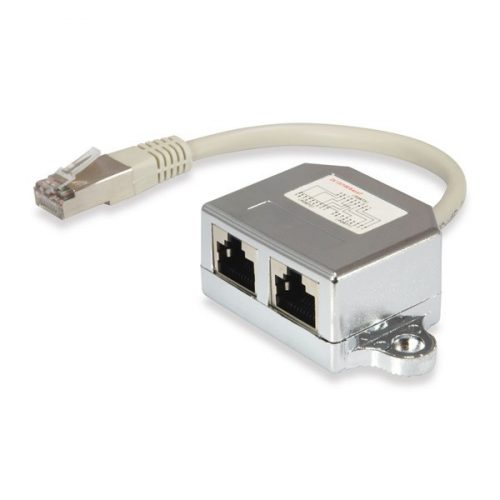 Equip rj45 elosztó - 127608 (bemenet: 1x rj45 8p8c, kimenet: 2x rj45 8p4c, árnyékolt)