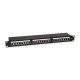 Equip patch panel - 326425 (24 port, cat6, 1u, árnyékolt, fekete)