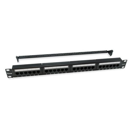 Equip patch panel - 135426 (24 port, cat6, árnyékolatlan, fekete)