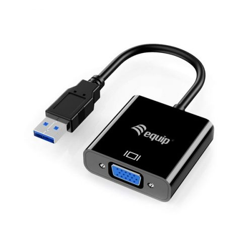 Equip átalakító - 133384 (usb-a3.0 to vga, fekete)