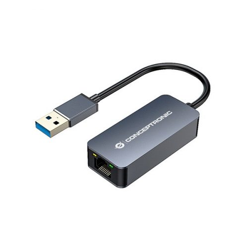 Conceptronic kábel - abby12g (usb-a to rj-45, 2,5 gbit, szürke)