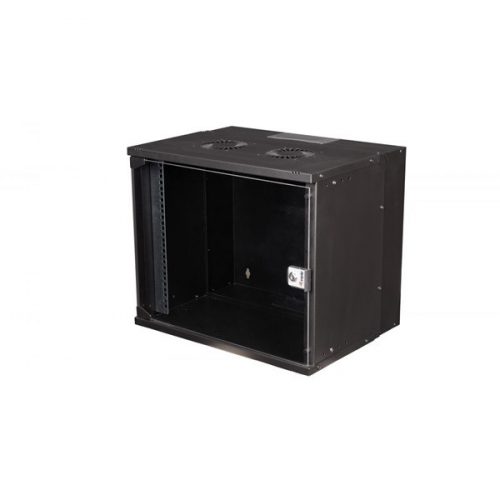 Equip fali rackszekrény - ewm-09-5440-b (19", 9u, 540x400mm, lapra szerelt, fekete)