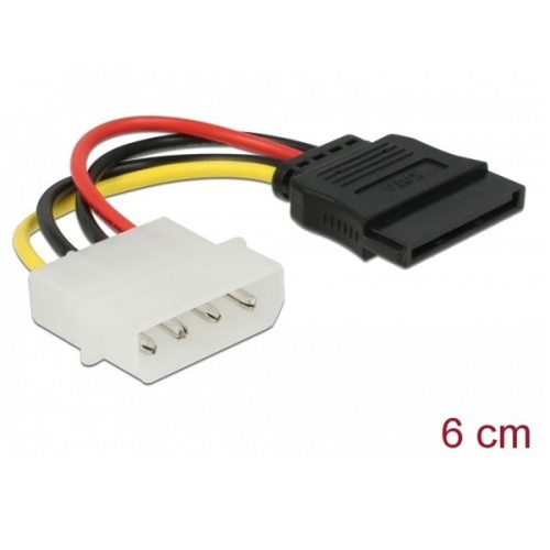 Delock átalakító - 60112 (sata 15 tűs - molex 4 tűs, anya/apa, 6cm)