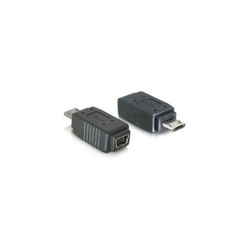 Delock átalakító - 65063 (usb micro-b - mini usb 5 tűs, fekete)