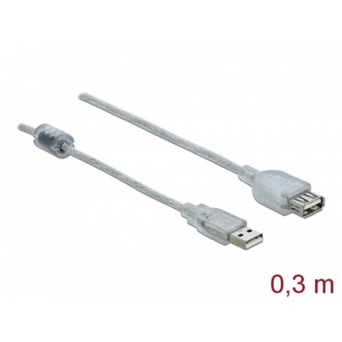 Delock kábel - 82244 (usb-a 2.0 -> usb-a 2.0 hosszabitó kábel, apa/anya, 0,3m)