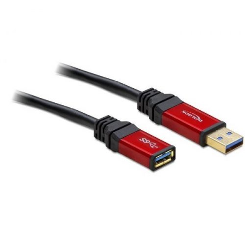 Delock kábel - 82753 (usb-a 3.0 -> usb-a 3.0 hoszabbító kábel, apa/anya, prémium, 2m)