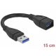 Delock kábel - 82776 (usb-a 3.0 -> usb-a 3.0 hosszabitó kábel, apa/anya, 0,15m)