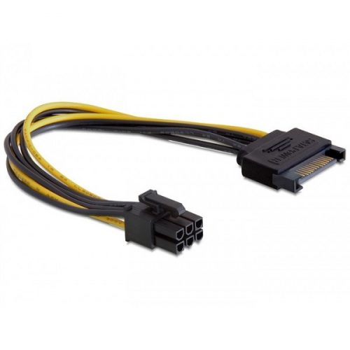 Delock kábel - 82924 (sata 15 pin -> 6 pin pci express)