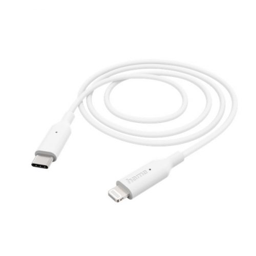 Hama kábel - 201598 (usb-c/lightning, usb 2.0, 1m, fehér)