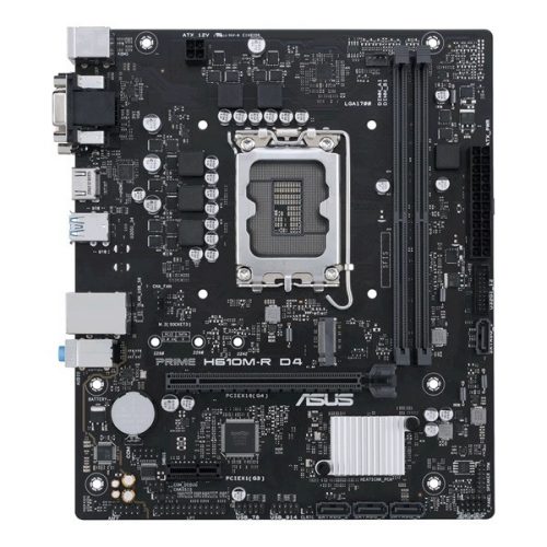 Asus alaplap - intel prime h610m-r d4-si (h610, 2xddr4 3200mhz, 4xsata3, 1xm.2, hdmi+dvi+vga)