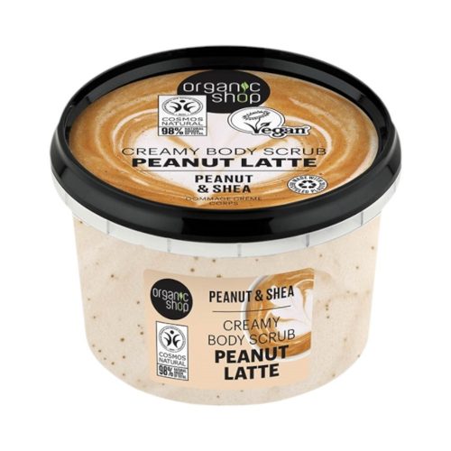 Organic shop bio testradír krémes peanut latte mogyoróval és shea vajjal 250 ml