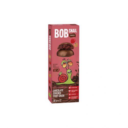 Bob snail gyümölcs snack étcsokoládéban alma-eper 30 g