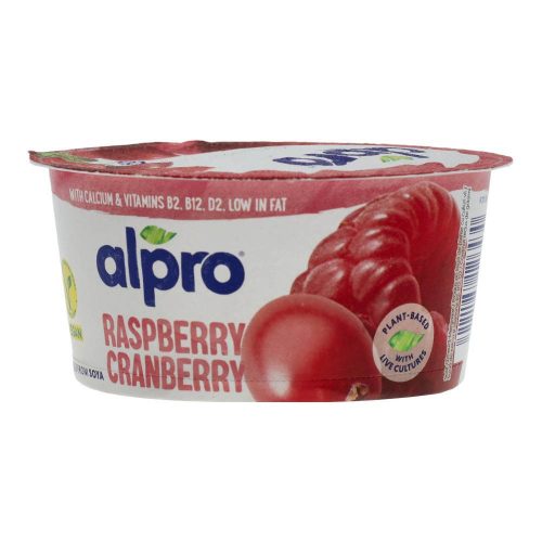 Alpro szójagurt málnás-vörösáfonyás 150g