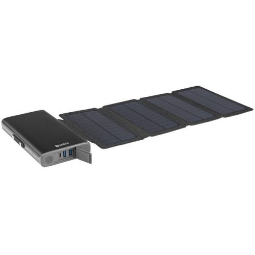 Sandberg akkubank - solar 4-panel powerbank 25000 (25000mah; 1xusb-c+2xusb-a; ipx4 vízálló)