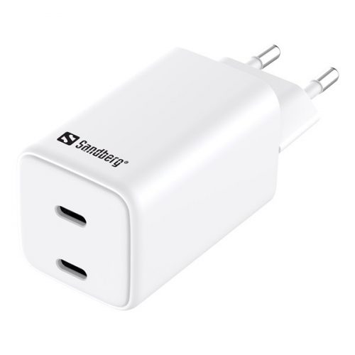 Sandberg telefon töltő - ac charger dual usb-c pd65w eu