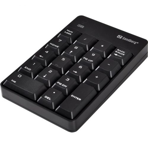 Sandberg billentyűzet vezeték nélküli - wireless numeric keypad 2 (numerikus billentyűzet; fekete)