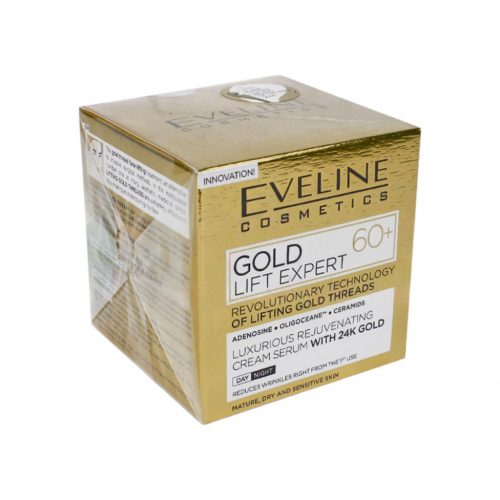 Eveline gold lift expert 60+ luxus tápláló krém-szérum nappali-éjszakai arckrém 50ml