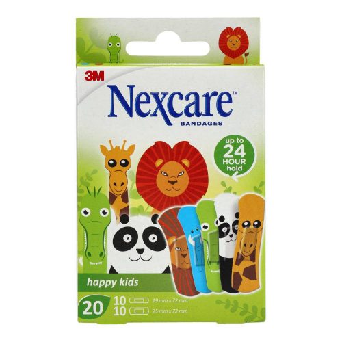 Nexcare sebtapasz happy kids állatos vegyes minták 20 db