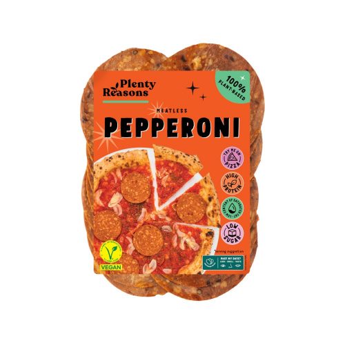 Plenty reasons vegán pepperoni szalámi ízű szeletelt termék 100g