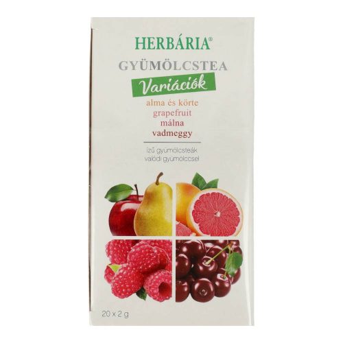 Herbária gyümölcstea mix 1 alma-körte, grapefruit, málna, vadmeggy variáció 20x2 g 40 g