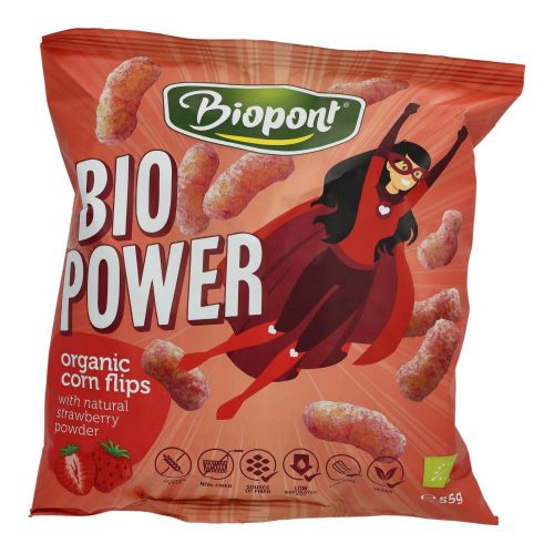 Biopont bio power extrudált kukorica valódi eperporral 55 g