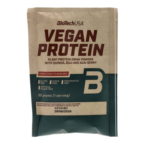 Biotech vegan protein erdei gyümölcs ízű fehérje italpor 25g