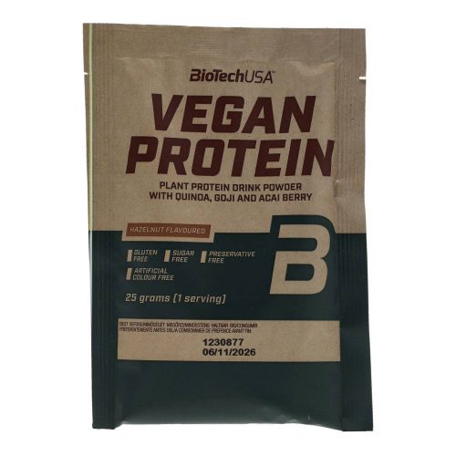 Biotech vegan protein mogyoró ízű fehérje italpor 25g