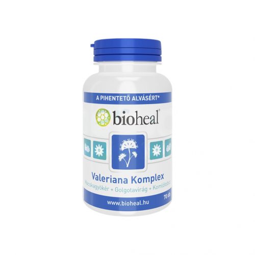 Bioheal valeriana komplex (macskagyökér+golgotavirág+komlótoboz) kapszula 70 db