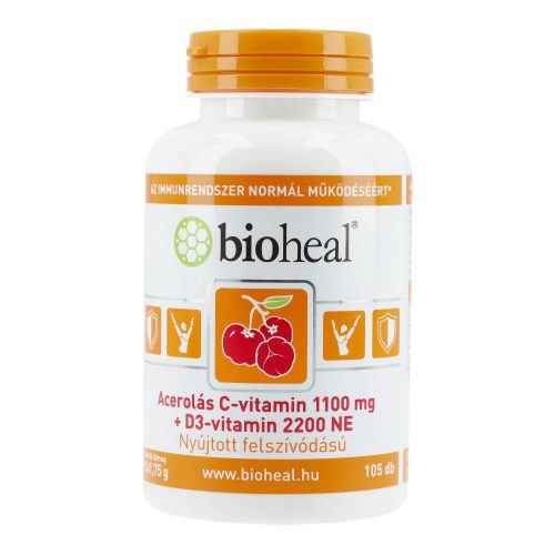 Bioheal acerolás c-vitamin 1100mg+d3 vitamin 2200ne 105 db