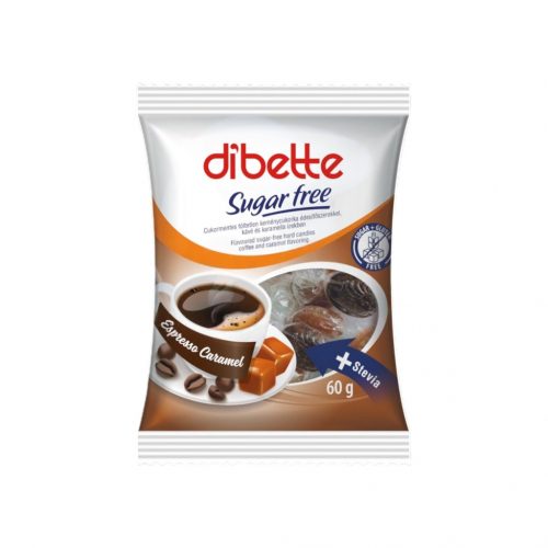 Dibette cukormentes vegyes espresso karamellás izű cukorka édesítőszerekkel 60g