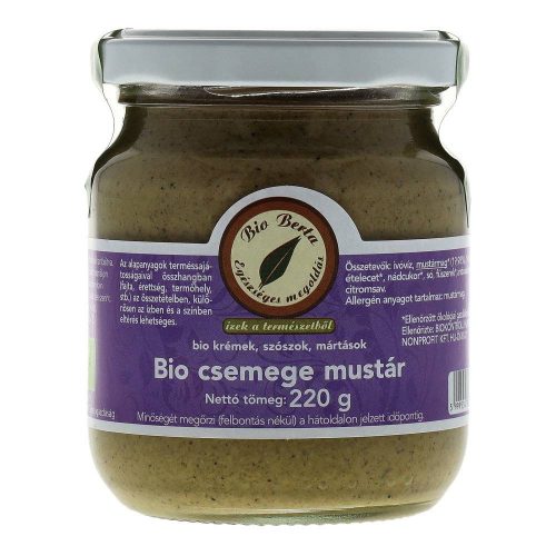 Bio berta bio csemege mustár 220g