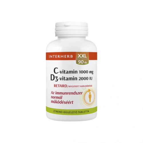 Interherb xxl c vitamin 1000mg+d3 vitamin 2000 iu 90db