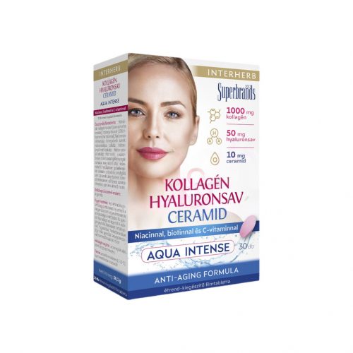 Interherb kollagén - hyaluronsav - ceramid aqua intense szépségformula tabletta 30db