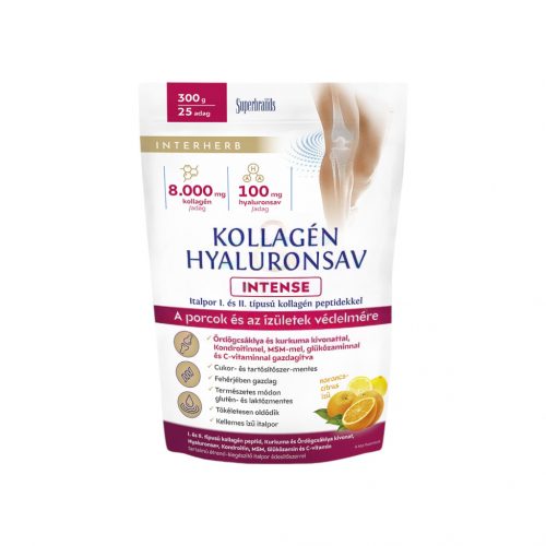 Interherb kollagén és hyaluronsav porcépítő italpor intense narancs-citrus ízű 300 g