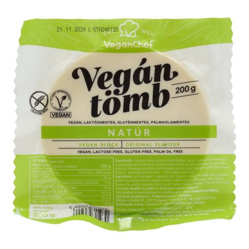 Veganchef vegán tömb natúr 200g